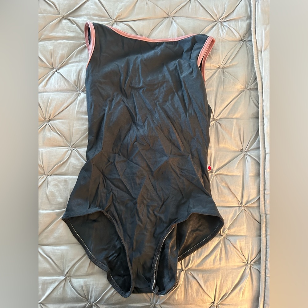 Grey and pink Yumiko leotard
